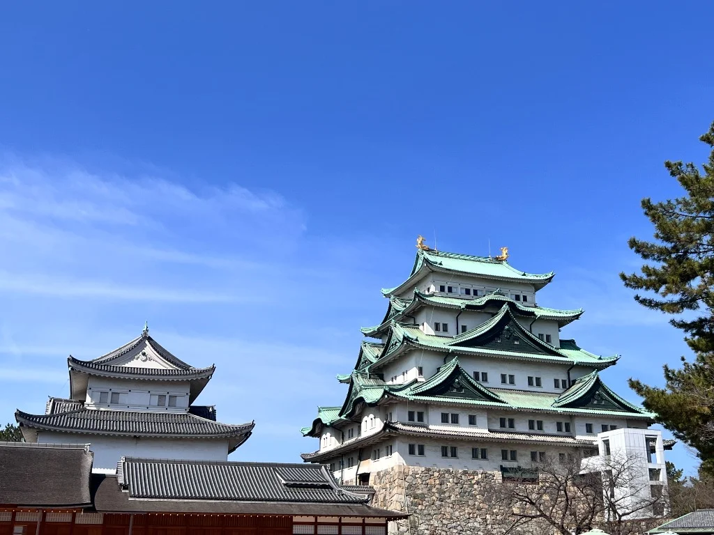 青空と名古屋城の天守閣
